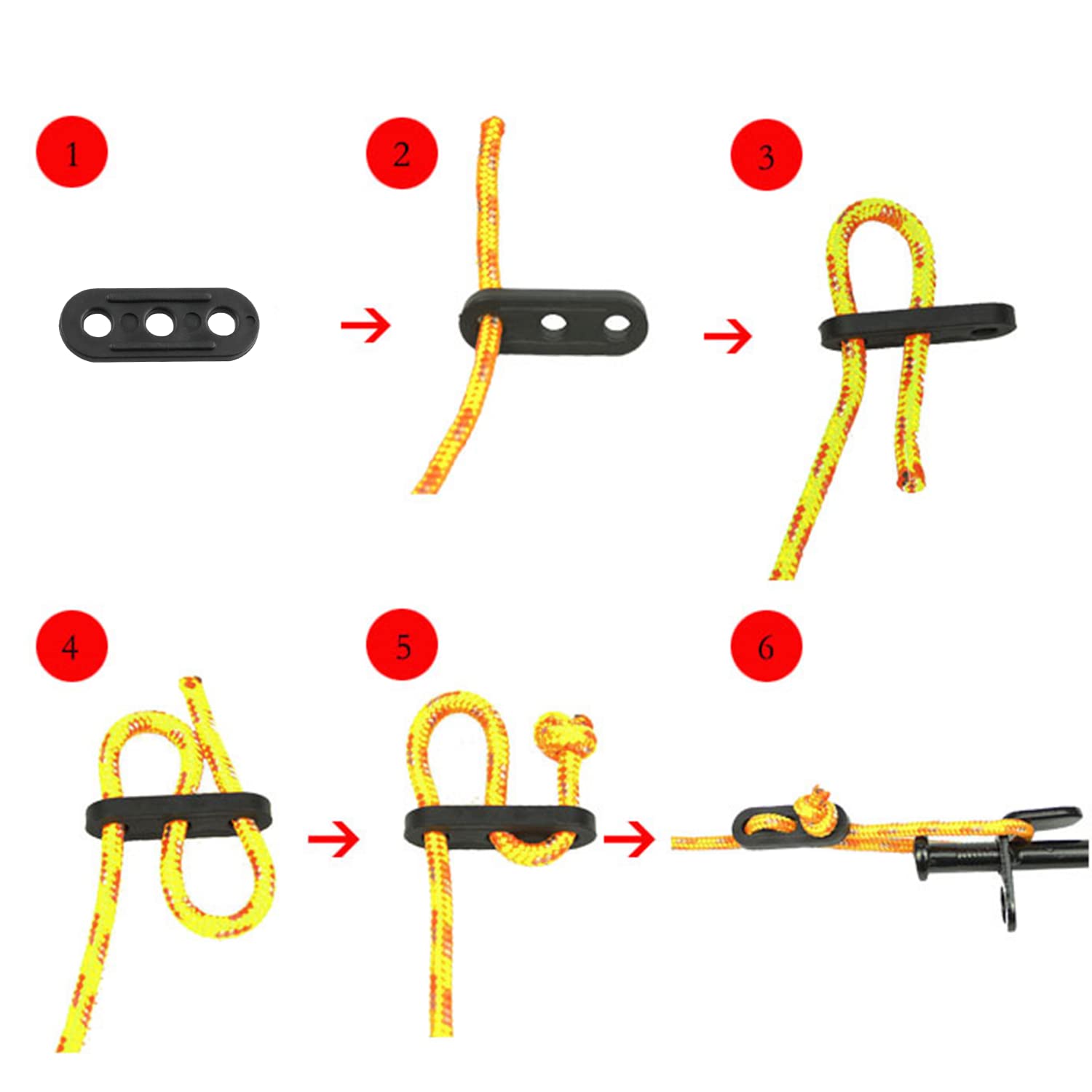Zzlzx 30Pcs Tent Wind Rope Buckle Fastener Plastic Cord Tensioners Rope Adjuster For Outdoor Activities Camping Hiking Picnic