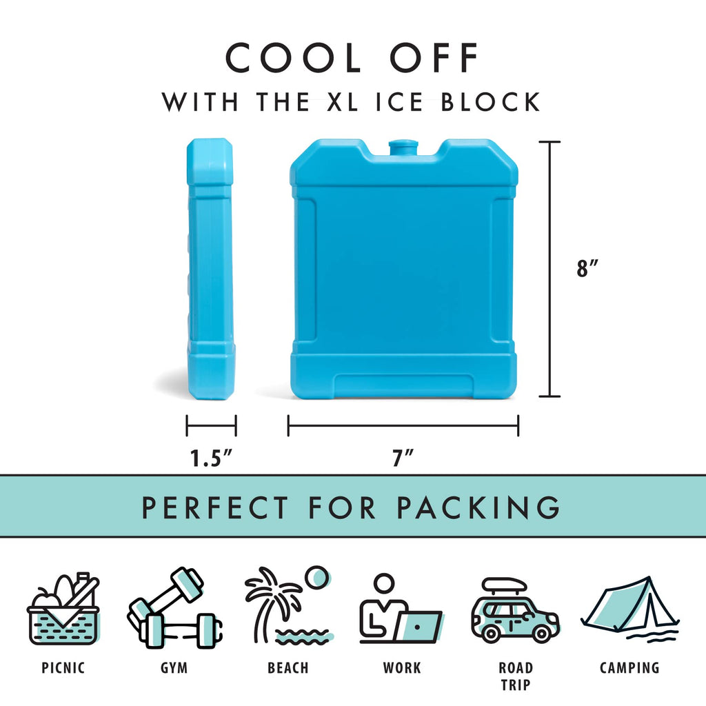 Cool Coolers by Fit + Fresh, XL Cooler Ice Block, Large and Powerful Ice Pack, Perfect for Insulated Cooler, Beach Bag, Backpack