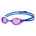 Arena Unisex Python Racing Swim Goggles For Men And Women Anti-Fog Non-Mirror Lens Max Comfort Dual Strap, Violet/White/Blue