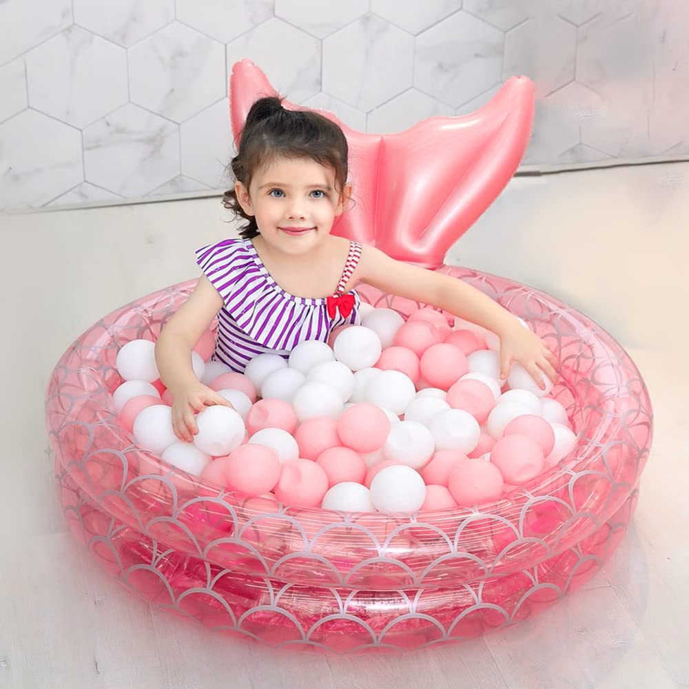 Benelet Inflatable Backyard Kiddie Mermaid Pools, Garden Round Swimming Pool For Kids, Kiddie Paddling Pool Indoor&Outdoor Baby