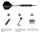 Sanfeng Professional Soft Tip Darts Set 20 Grams W/ 50 O-Rings- 30 Darts Plastic Tip + Black Aluminum Shafts + 6 Standard Flight