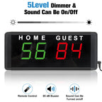 Samshow Led Electronic Scoreboard Digital Score Keeper With Remote & Tripod, Electric Scoreboard With Count Down/Up Timer & 12/2
