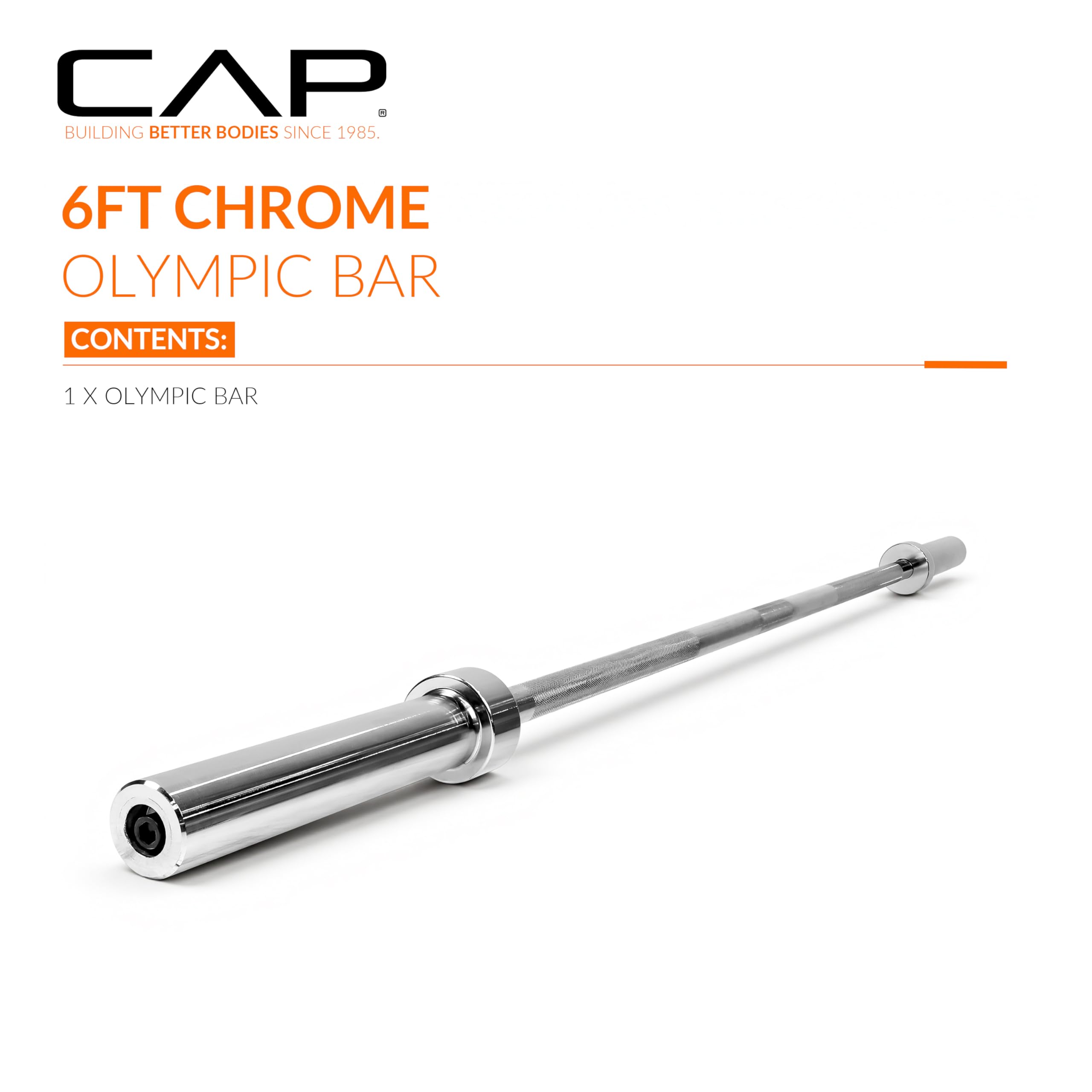 CAP Barbell 6-Foot Olympic 2-Inch Barbell | Olympic Weightlifting Bar for Squats, Deadlifts, Bench Press, Rows, and Curls