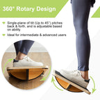 Strongtek Professional Wooden Balance Board With Crossed Hardwood Base, Advanced Rocker Board For Core Strength, Stability Train