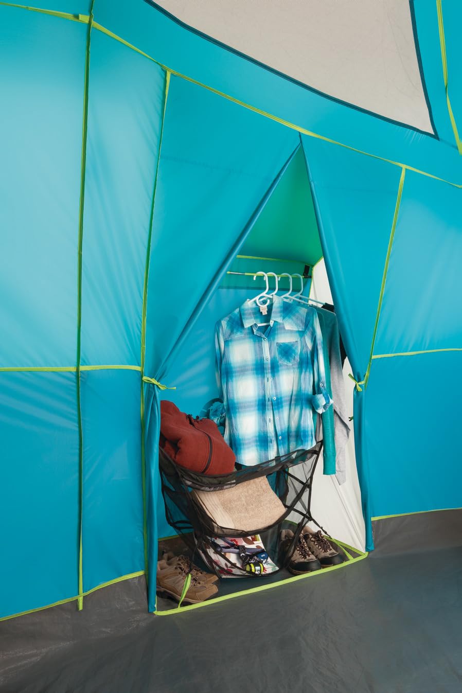 Coleman 8-Person Tenaya Lake Fast Pitch Cabin Camping Tent With Closet, Light Blue