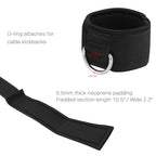Vishusju Ankle Wrist Cuffs Neoprene Padded Straps D-Ring Glute Kickback For Cable Machines Legs Exercise Adjustable Fitness (D R