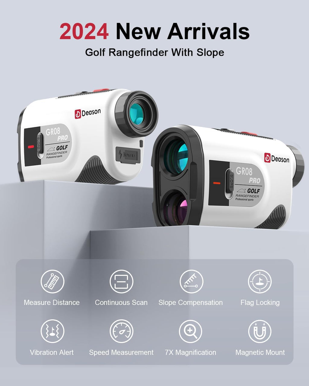 Deason Golf Rangefinder With Slope, 1,300 Yards Laser Range Finder Golf For Tournament, High Accuracy,7X Magnification, Continuo