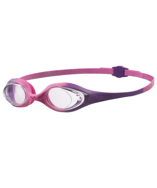 ARENA Unisex Youth Spider Junior Swim Goggles Girls and Boys Ages 6 to 12 No Fog Non-Mirror Lens Easy to Adjust Strap No Leak, V