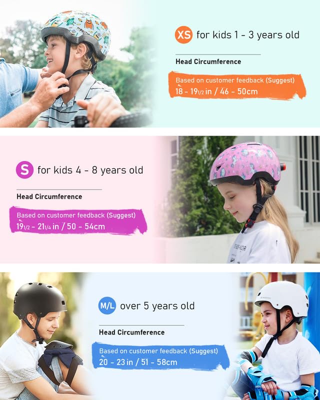 Toddler Bike Helmet For Boys And Girls, Adjustable Kids Helmets From Infant/Baby To Children, 1/2/3/4/5/6/7/8 Years Old-Blue Mon
