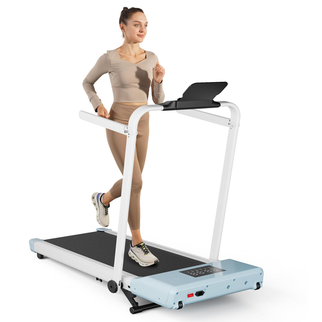 Walking Pad Treadmill With Handle Bar, 3.0Hp Small Foldable Treadmills For Home With App Remote Control And Led Display, 7.5Mph