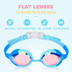 Keary 2 Pack Kids Swim Goggles Swimming Goggles For Toddler Children Girls Boys Youth, Anti-Fog Waterproof Anti-Uv Clear Vision