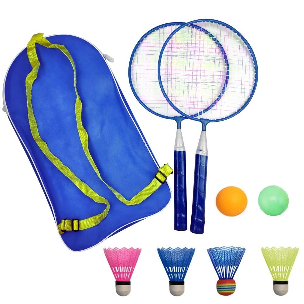Badminton Racket For Children 1 Pair, Nylon Alloy Durable Badminton Racquet Set For Kids Indoor/Outdoor Sport Game(Including 4 B