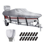Vinpatio Boat Cover With Motor Cover, 20-22 Ft Heavy Duty 100% Waterproof Boat Covers Marine Grade Bass Boat Cover Fits V-Hull R
