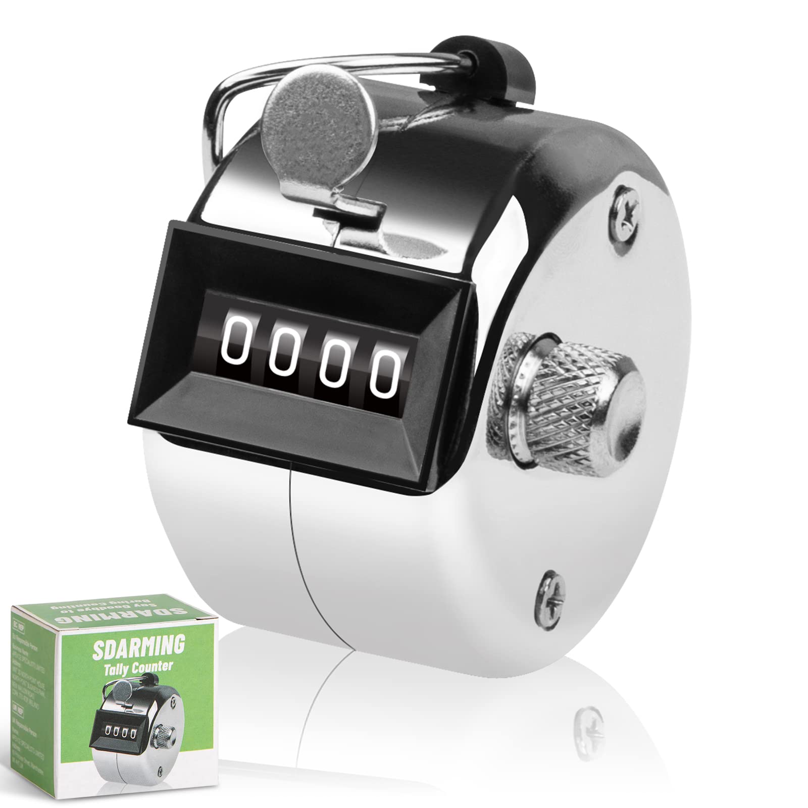 Sdarming Tally Counter, 4-Digit Clicker Counter, Metal Hand Tally Counters Clicker Pitch Counter For Counting, Knitting, Coachin