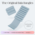 Bala Bangles Wrist & Ankle Weights for Women & Men (Sea) - 3 lb Adjustable Silicone Weighted Bracelet Set for Gym, Yoga, Pilates