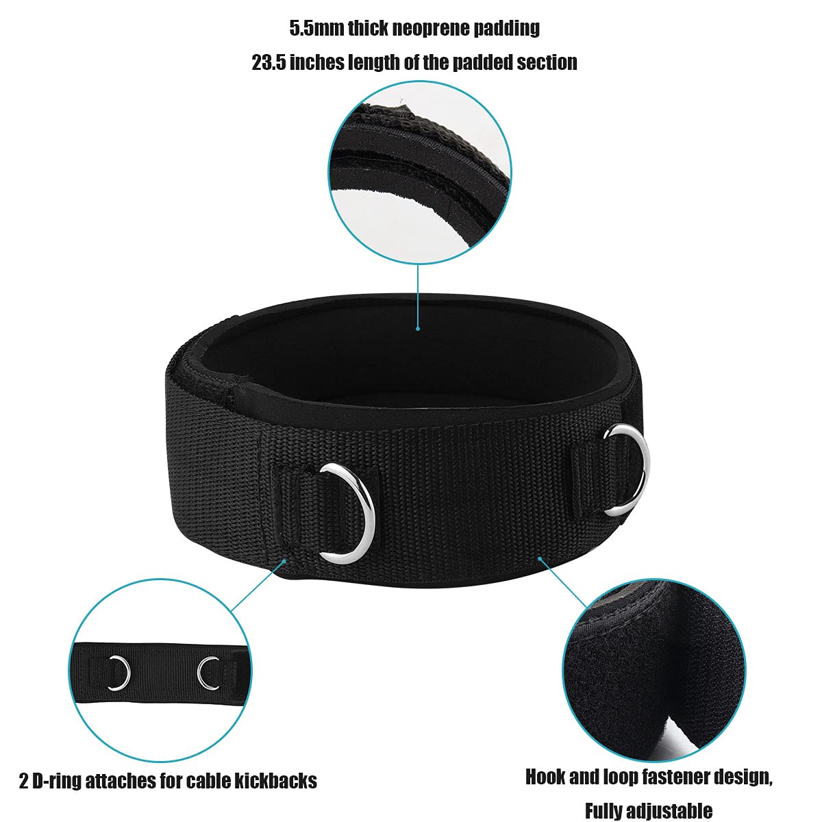 Vishusju 1 Pair Thigh Strap Neoprene Padded Fitness Legs Cuff Adjustable Strength Training Accessories Speed Exercise For Taekwo