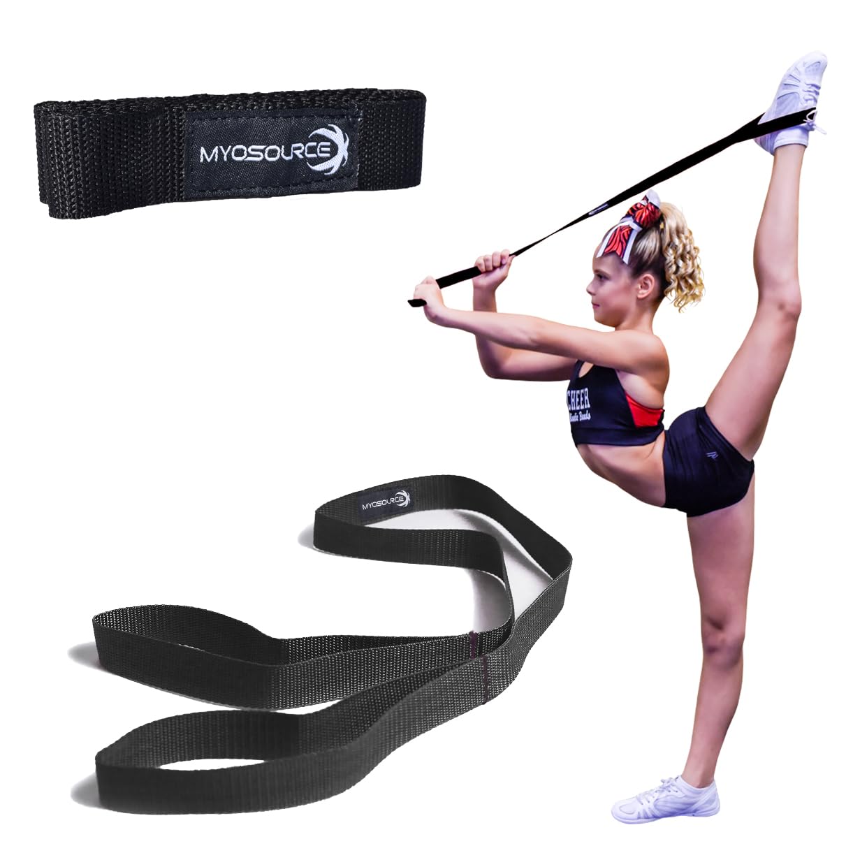 Myosource Kinetic Bands Cheerleading Stunt Strap, Black