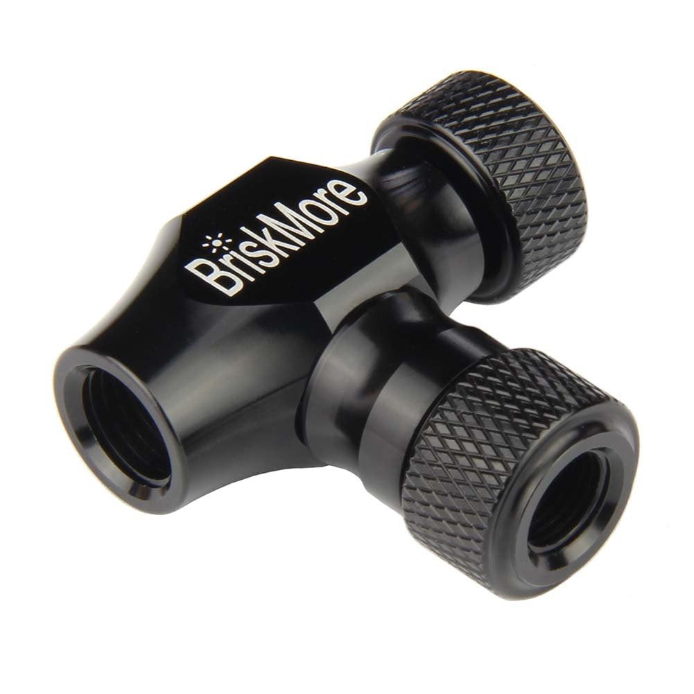 Briskmore Black Co2 Inflator Presta And Schrader Valve Compatible Bicycle Tire Pump For Mountain And Road Bikes With Insulated S