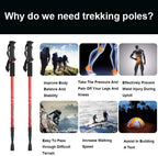 Aihoye Hiking Trekking Poles, 2 Pack Collapsible,Lightweight, Anti Shock, Hiking Or Walking Sticks,Adjustable Hiking Pole For Me