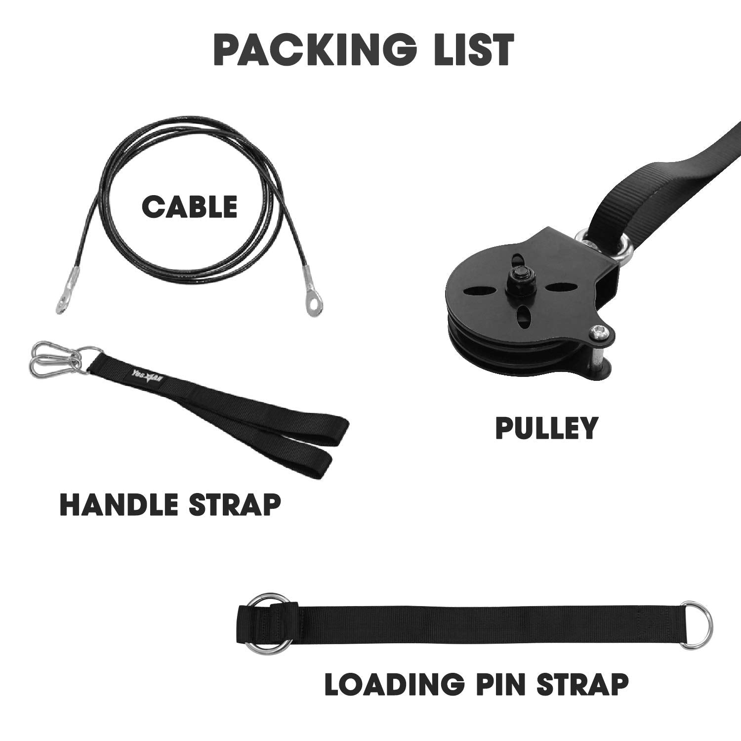 Yes4All Cable Pulley Attachment Single Set - 2-Inch Olympic Bars Compatible Lat Pulldown Pulley & Home Gym Pulley, A. Black - Si