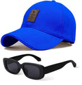Selloria Cotton Baseball Cap And Sunglass For Unisex Sunglasses Combo For Men & Women .Pack Of 2 (Royal Blue)