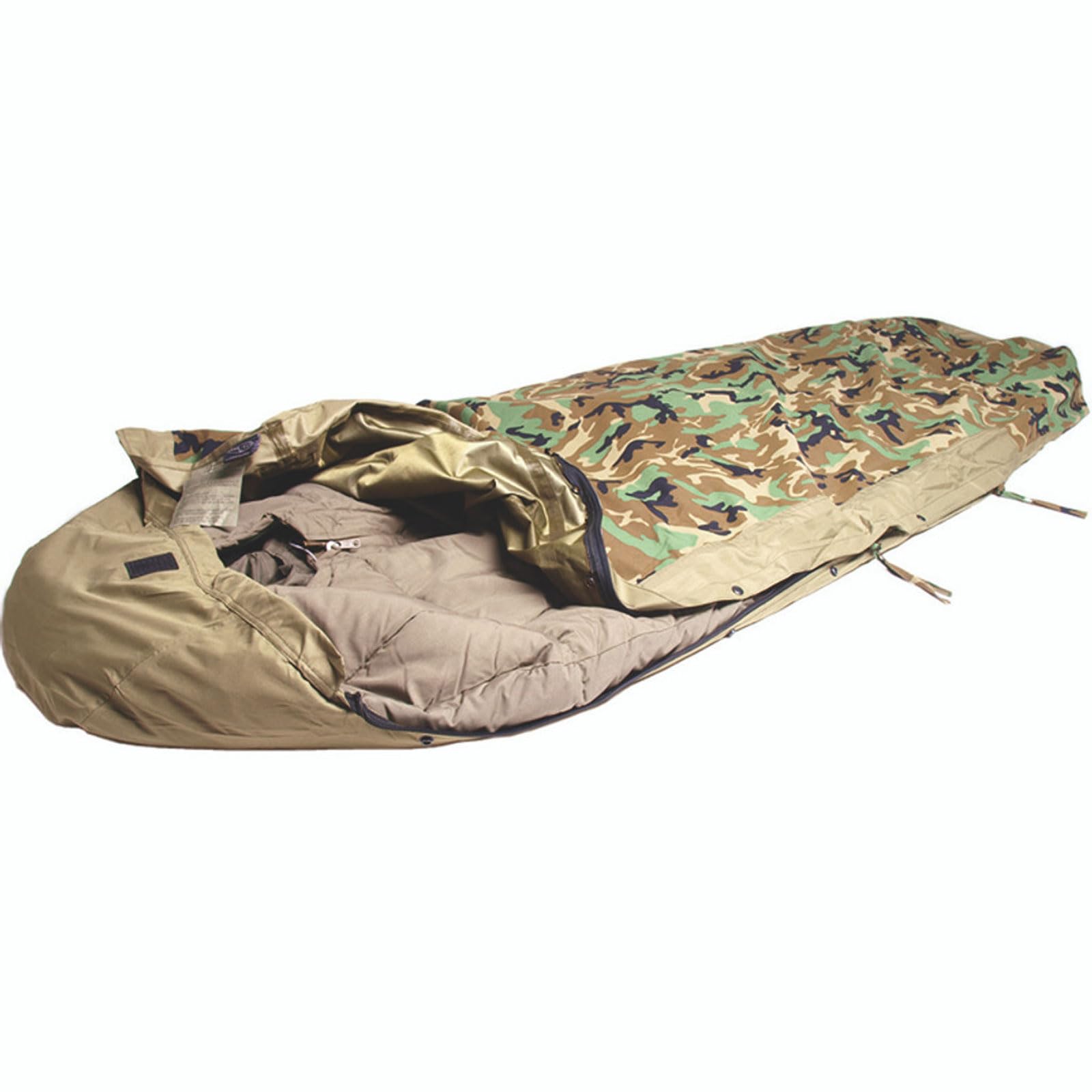 Mil-Tec Durable Trilam Sleeping Bag Cover With Zip Closure (Woodland Camo)