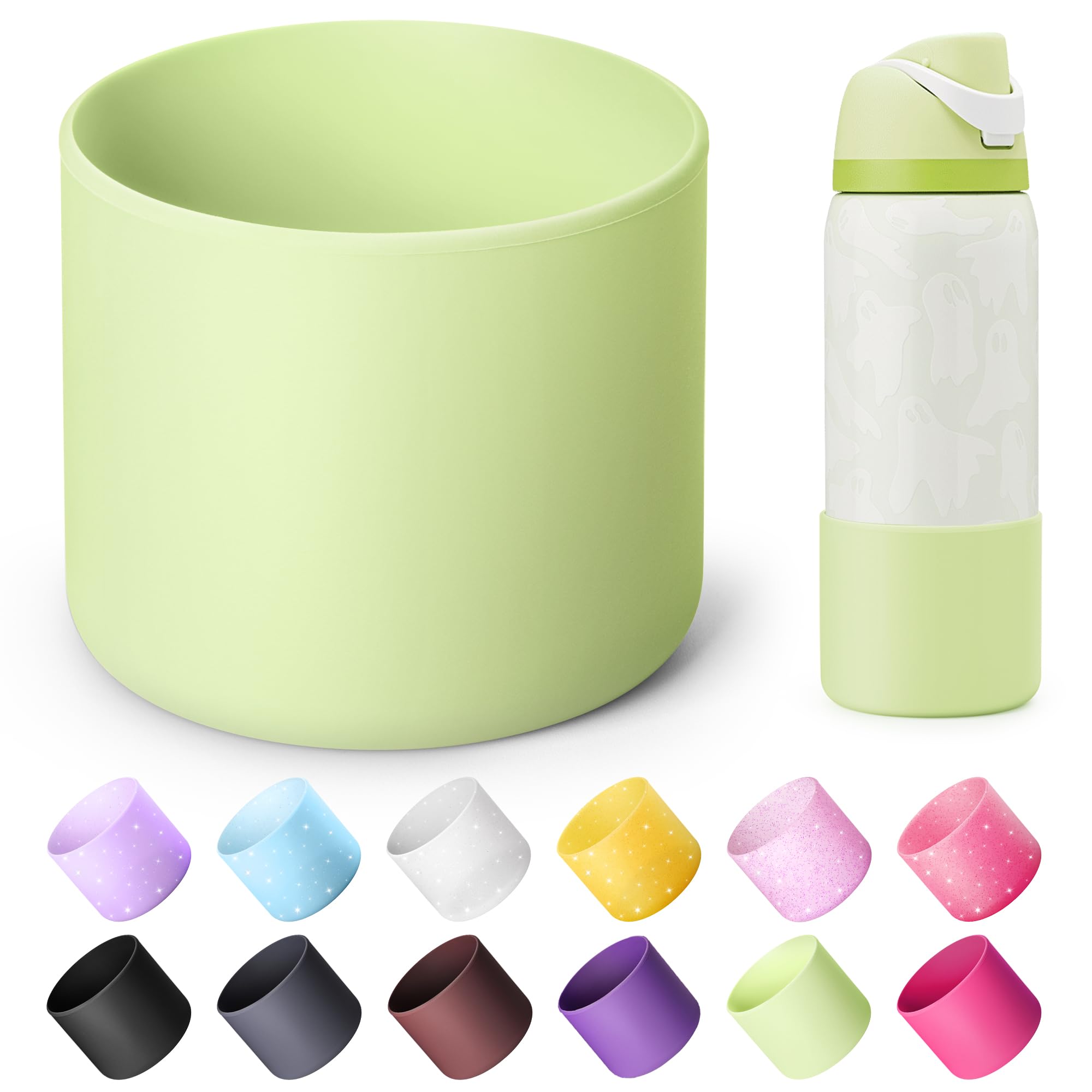 Diumepo Silicone Boot for Owala 32 oz Water Bottle, Anti-Slip Protective Sleeve, Boot Bottom Base (Green)