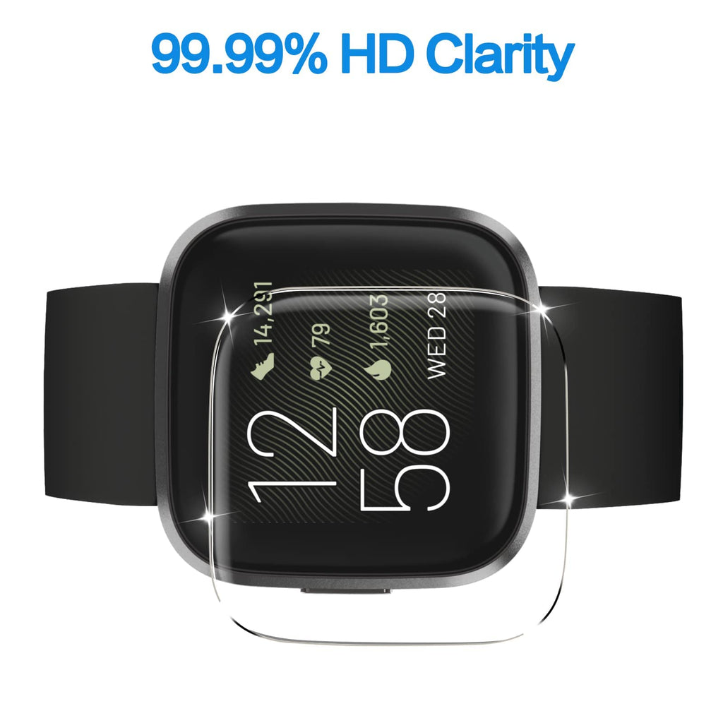 5 Pack] Compatible For Fitbit Versa 2 Tempered Glass Screen Protector, Ymhml Waterproof 9H Hardness Crystal Clear No-Bubble] Ant