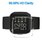 5 Pack] Compatible For Fitbit Versa 2 Tempered Glass Screen Protector, Ymhml Waterproof 9H Hardness Crystal Clear No-Bubble] Ant