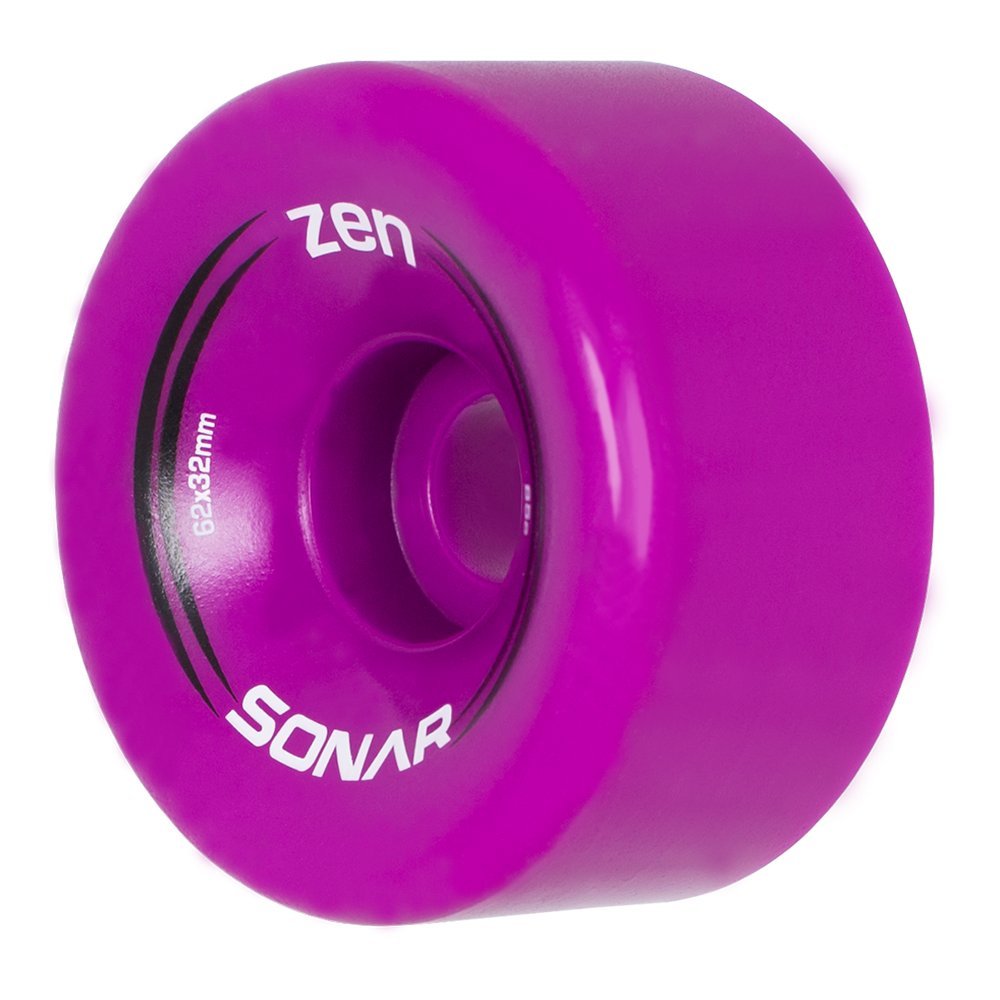 Riedell Sonar Wheels - Zen - Quad Roller Skate Wheels - 4 Pack of 32mm x 62mm 85A Wheels  Magenta