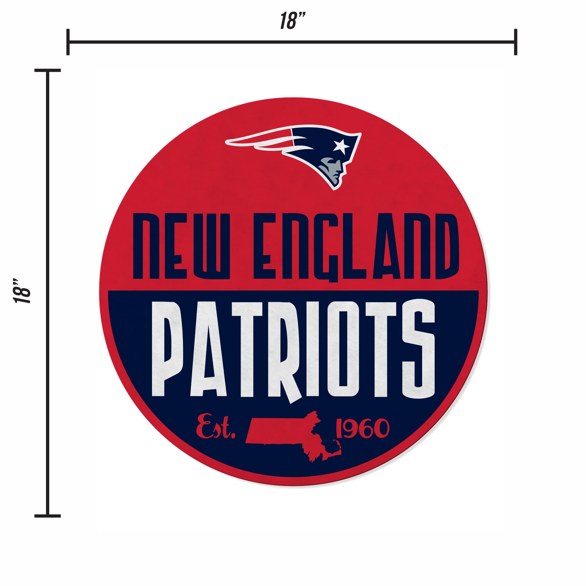 Rico Industries Nfl Football New England Patriots Classic Shape Cut Pennant - Home And Living Room D  Cor - Soft Felt Ez To Hang