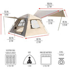 Kazoo Instant Camping Tent (2P Khaki)