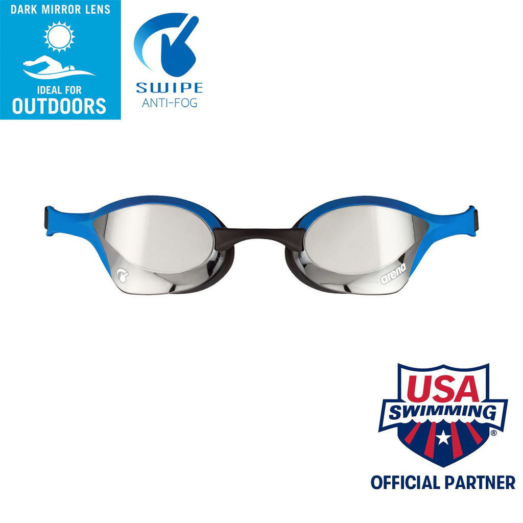 Arena Cobra Ultra Swipe Racing Swim Goggles For Men And Women, Mirrornon-Mirror Lens, Anti-Fog, Uv Protection, Dual Strap , Silv