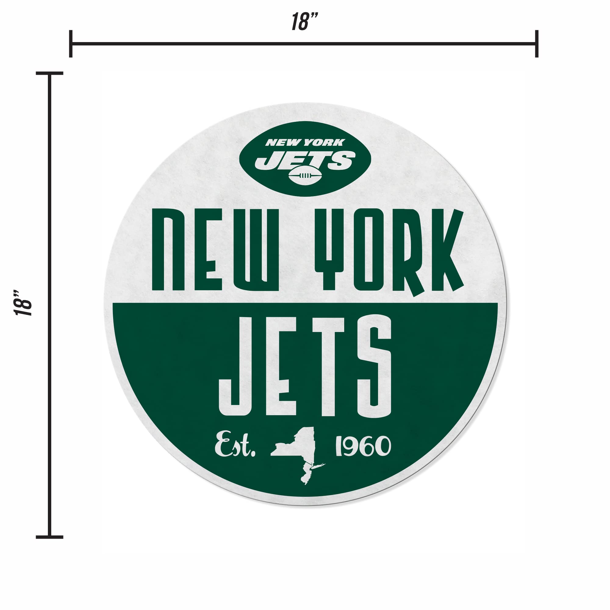 Rico Industries Nfl New York Jets Classic Shape Cut Pennant - Home And Living Room D  Cor - Soft Felt Ez To Hang , 18X0.10X18