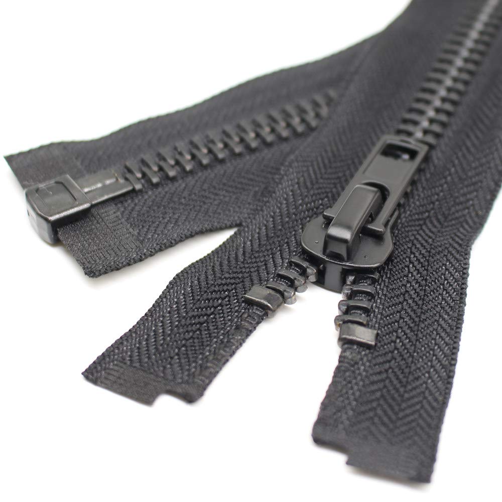 Yahoga 10 38 Inch Black Nickel Separating Jacket Zipper Large Y-Teeth Metal Zipper Heavy Duty Metal Zippers For Jackets Sewing C