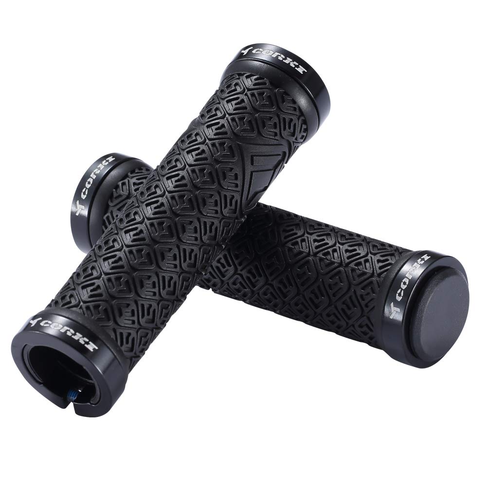 corki Mountain Bike grips,Double Lock on Locking Bicycle Handlebar grips for MTB,Downhill