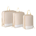 Myaddiction 3 Pieces Compression Packing Cubes Expandable Packing Organizers For Camping Beige