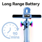 Electric Scooter for Kids Age 3-10, 2025 Upgraded, Storage Basket, LCD Screen, Full Body Lights Up, Wide Deck, 5Mph Safe Speed,