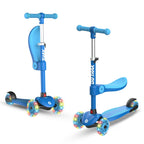 Gotrax KS3 Kids Kick Scooter, LED Lighted Wheels, Adjustable Height Handlebars and Removable Seat, Lean-to-Steer & Widen Anti-Sl