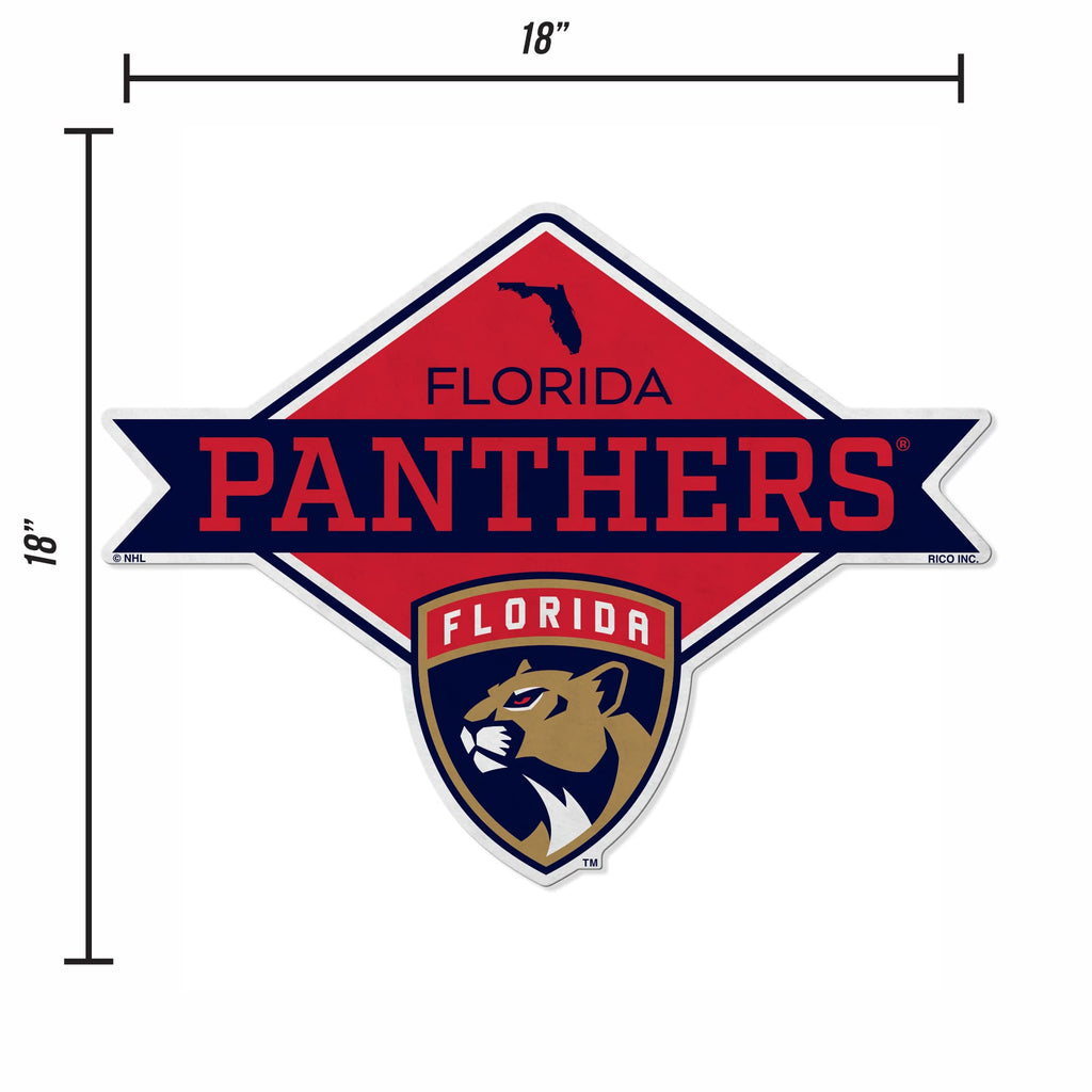 Rico Industries Nhl Florida Panthers Diamond Shape Cut Pennant - Home And Living Room D  Cor - Soft Felt Ez To Hang 18X0.10X18