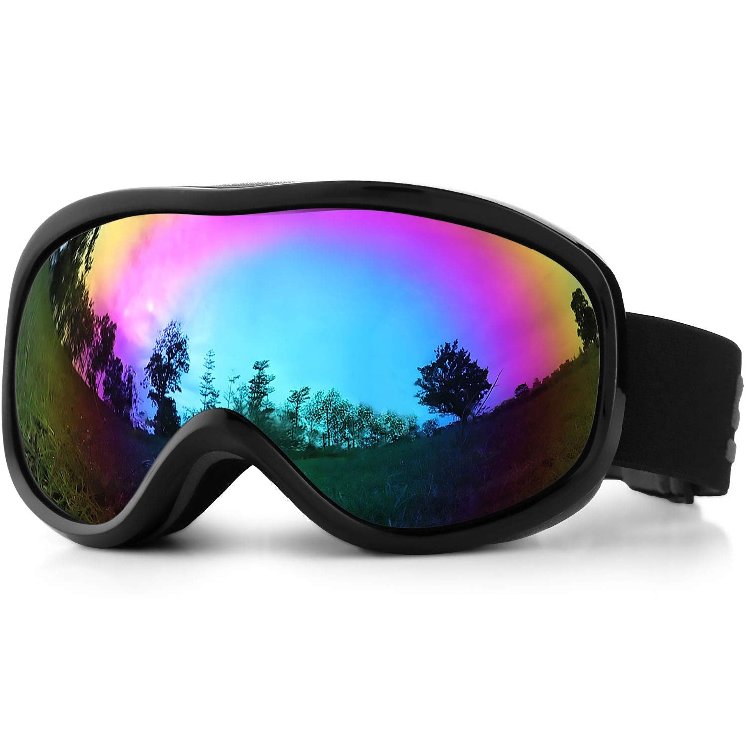 SPOSUNE Ski Goggles Over Glasses with Dual lens, Anti-fog Anti-UV Snow Goggle for Men Women Youth Skiing Snowmobile
