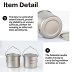Comtai Titanium Camping Cookware 1100Ml/39 Oz Titanium Pot With Lid And Fotable Handle, Titanium Cook Pot Backpacking For Outdoo