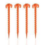 Canopy Stakes Canopy Anchor Beach Tent Stakes Heavy Duty Screw Shape 25 Cm 10 Inch - 4 Pack Orange