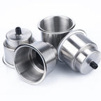 Marinebaby 4Pcs Stainless Steel Cup Drink Holder With Drain Marine Boat Cup Holder Insert Rv Camper