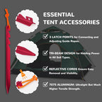 Anygear 7075 Aluminum Tent Stakes 15 Pack - Ultralight Tri-Beam Tent Pegs With Reflective Rope - Essential Tent Accessories For