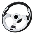 QYMOPAY 12.5inch Boat Steering Wheel, 3/4 Inch Axle Marine Steering Wheel Adapter, Yachts, Pontoon Boats white