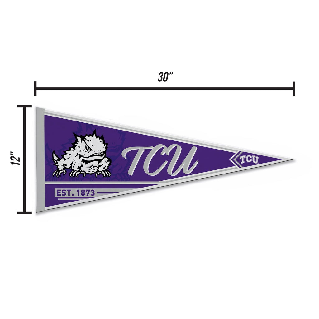 Rico Industries Ncaa Tcu Horned Frogs Classic 12'' X 30'' Felt Wall D  Cor Pennant - Great For Home/Bed Room/Man Cave D  Cor