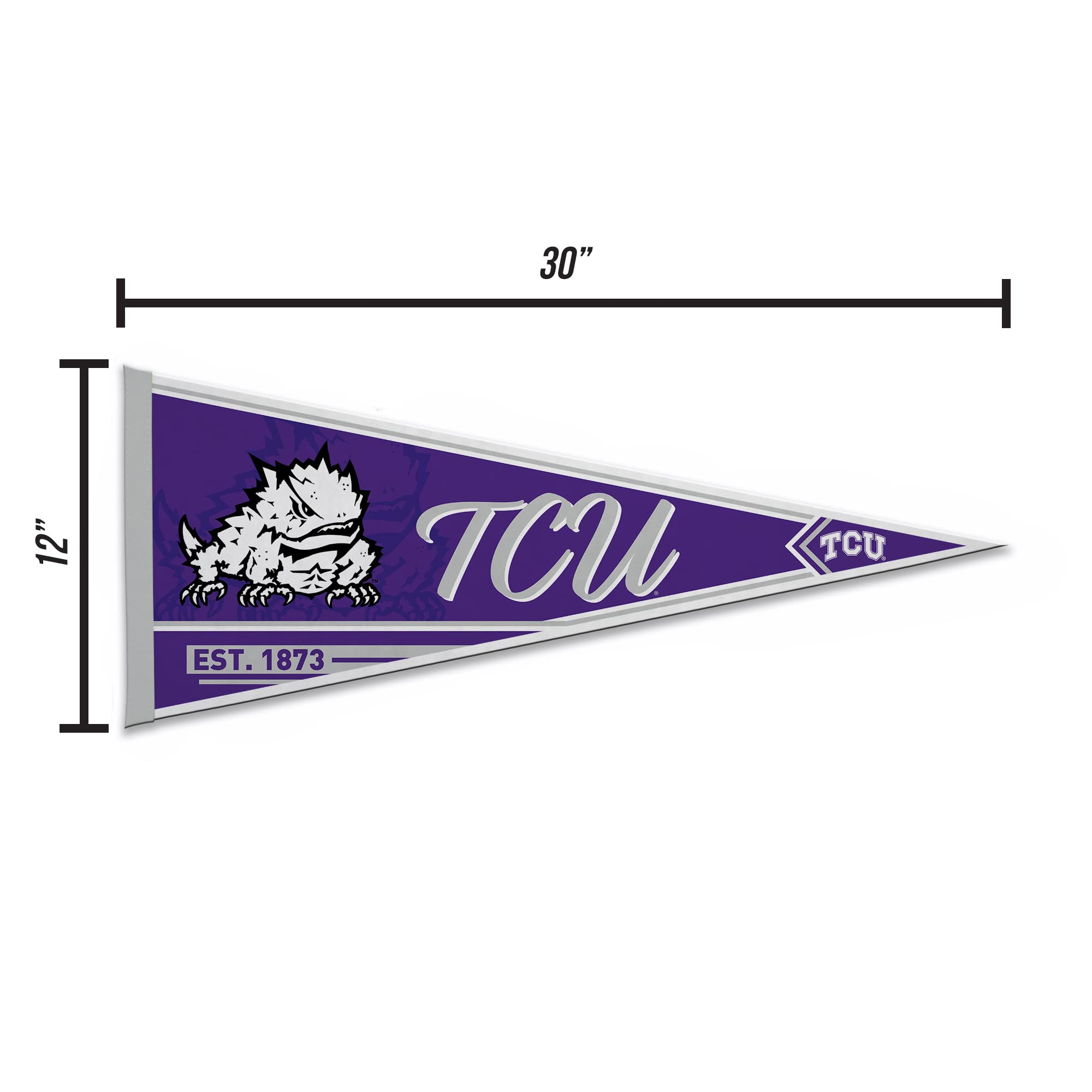 Rico Industries Ncaa Tcu Horned Frogs Classic 12'' X 30'' Felt Wall D  Cor Pennant - Great For Home/Bed Room/Man Cave D  Cor