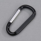6Pcs Carabiner Caribeaner Clip,3'' Large Aluminum D Ring Shape Carabeaner With 6Pcs Keyring Keychain Hook (Black + Grey)