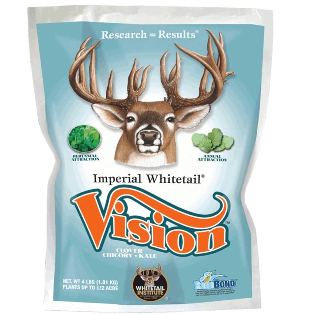 Whitetail Institute Vision Deer Food Plot Seed For Fall Planting, Perennial Blend Of Clover, Chicory And Kale To Attract And Hol